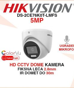 DS-2CE76K0T-LMFS HIKVISION 3K SMART HYBRID LIGHT CCTV DOME KAMERA