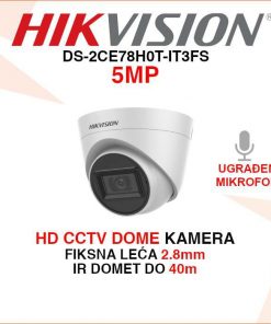 DS-2CE78H0T-IT3FS HIKVISION HD CCTV 5MP DOME NADZORNA KAMERA