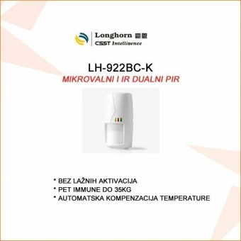 LONGHORN DUALNI MIKROVALNI PIR DETEKTOR POKRETA LH-922BC
