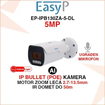 EASY-P 5MP IP POE BULLET AI MOTOR ZOOM KAMERA EP-IPB130ZA-5-DL