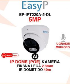EASY-P 5MP IP POE DOME KAMERA S AI DETEKCIJOM EP-IPT220A-5-DL