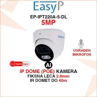 EASY-P 5MP IP POE DOME KAMERA S AI DETEKCIJOM EP-IPT220A-5-DL