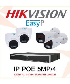 EASY-P SET ZA VIDEO NADZOR SA 4 KAMERE, BAZAMA I OPREMOM IP POE 5MP/4