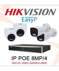 EASY-P SET ZA VIDEO NADZOR SA 4 KAMERE, BAZAMA I OPREMOM IP POE 8MP/4