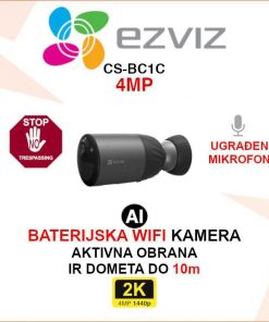 EZVIZ BATERIJSKA SMART KAMERA 4MP S AKTIVNOM OBRANOM CS-BC1C