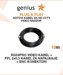 GOTOVI KABEL ZA VIDEO NADZOR PLUG&PLAY 10M
