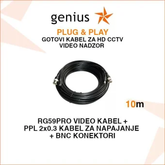 GOTOVI KABEL ZA VIDEO NADZOR PLUG&PLAY 10M