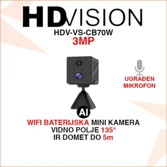 HDVISION 3MP SMART WIFI MINI BATERIJSKA KAMERA HDV-VS-CB70W