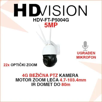 HDVISION 4G 5MP ROTACIJSKA KAMERA S 22x OPTIČKIM ZOOMOM HDV-FT-P5004G