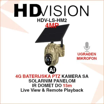 HDVISION 4G ROTACIJSKA KAMERA SA SOLARNIM PANELOM HDV-LS-HM2