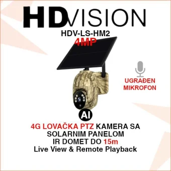 HDVISION 4G ROTACIJSKA KAMERA ZA LOV SA SOLARNIM PANELOM HDV-LS-HM2