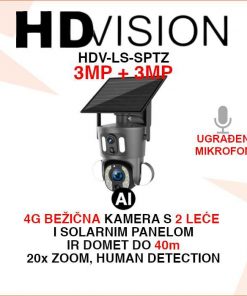 HDVISION 4G ROTACIJSKA SOLARNA KAMERA S 2 LEĆE HDV-LS-SPTZ
