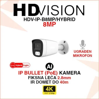 HDVISION 4K IP POE SMART HYBRID LIGHT KAMERA HDV-IP-B8MP/HYBRID
