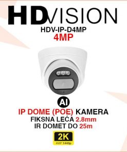 HDVISION 4MP IP POE DOME AI NADZORNA KAMERA HDV-IP-D4MP