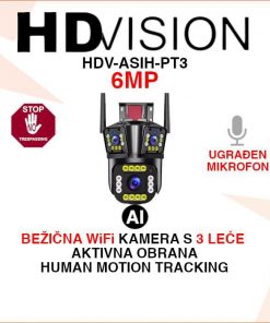 HDVISION 6MP BEŽIČNA WIFI ROTACIJSKA KAMERA S 3 LEĆE HDV-ASIH-PT3