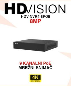 HDVISION 9 KANALNI 4K POE MREŽNI VIDEO SNIMAČ HDV-NVR4-8POE