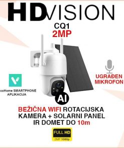 HDVISION BATERIJSKA AI WIFI ROTACIJSKA KAMERA I SOLARNI PANEL CQ1