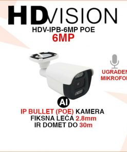 HDVISION IP BULLET 6MP POE KAMERA S AI DETEKCIJOM HDV-IPB-6MP
