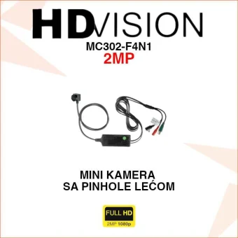 HDVISION MINI ANALOGNA KAMERA 2MP SA PINHOLE LEĆOM MC302-F4N1
