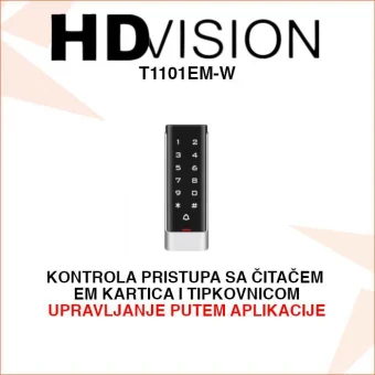 HDVISION METALNI ŠIFRATOR - ČITAČ KARTICA S TIPKOVNICOM T1101EM-W