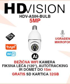HDVISION TUYA SMART WIFI KAMERA 5MP S AI DETEKCIJOM HDV-ASIH-BULB