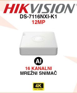HIKVISION 16 KANALNI 12MP ACUSENSE MREŽNI VIDEO SNIMAČ DS-7116NXI-K1