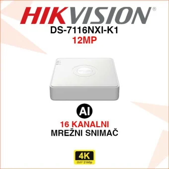 HIKVISION 16 KANALNI 12MP ACUSENSE MREŽNI VIDEO SNIMAČ DS-7116NXI-K1