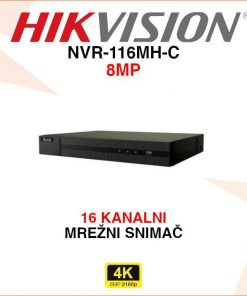 HIKVISION 16 KANALNI 4K MREŽNI VIDEO SNIMAČ NVR-116MH-C