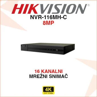 HIKVISION 16 KANALNI 4K MREŽNI VIDEO SNIMAČ NVR-116MH-C