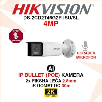 HIKVISION 2K ACUSENSE PANORAMSKA IP POE KAMERA DS-2CD2T46G2P-ISU/SL