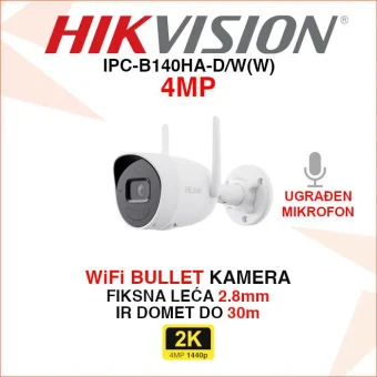 HIKVISION 2K BEŽIČNA WIFI BULLET KAMERA IPC-B140HA-D/W(W)