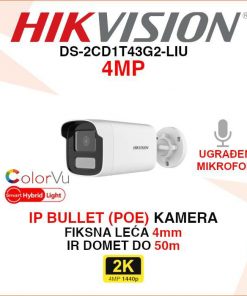 HIKVISION 2K IP POE SMART HYBRID LIGHT BULLET KAMERA DS-2CD1T43G2-LIU