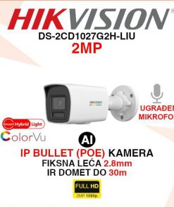 HIKVISION 2MP COLORVU SMART HYBRID LIGHT IP KAMERA DS-2CD1027G2H-LIU