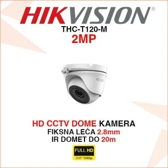 HIKVISION 2MP HD CCTV DOME NADZORNA KAMERA THC-T120-M