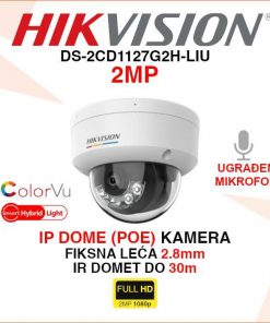 HIKVISION 2MP IP POE SMART HYBRID LIGHT DOME KAMERA DS-2CD1127G2H-LIU