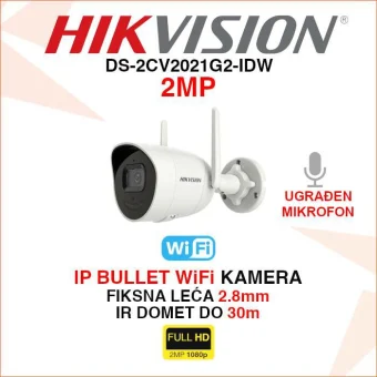 HIKVISION 2MP IP WIFI BULLET KAMERA S MIKROFONOM DS-2CV2021G2-IDW