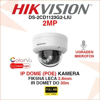 HIKVISION 2MP SMART HYBRID LIGHT DOME KAMERA DS-2CD1123G2-LIU