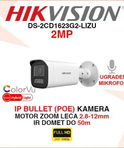 HIKVISION 2MP SMART HYBRID LIGHT IP POE KAMERA DS-2CD1623G2-LIZU