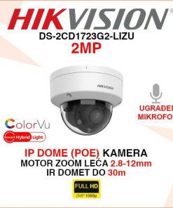 HIKVISION 2MP SMART HYBRID LIGHT IP POE KAMERA DS-2CD1723G2-LIZU