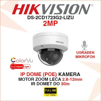 HIKVISION 2MP SMART HYBRID LIGHT IP POE KAMERA DS-2CD1723G2-LIZU