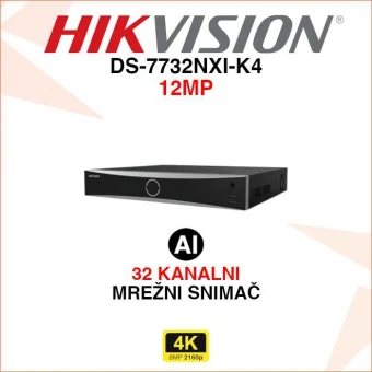 HIKVISION 32 KANALNI 12MP ACUSENSE MREŽNI VIDEO SNIMAČ DS-7732NXI-K4