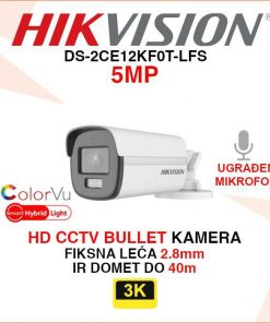 HIKVISION 3K COLORVU SMART HYBRID LIGHT CCTV KAMERA DS-2CE12KF0T-LFS
