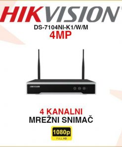 HIKVISION 4 KANALNI 4MP MREŽNI VIDEO SNIMAČ DS-7104NI-K1/W/M