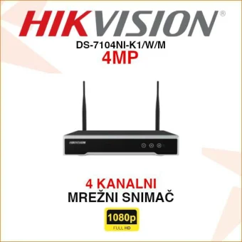 HIKVISION 4 KANALNI 4MP MREŽNI VIDEO SNIMAČ DS-7104NI-K1/W/M