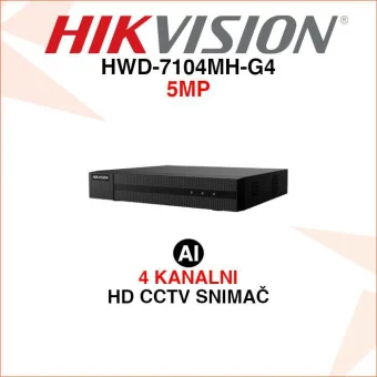 HIKVISION 4 KANALNI 5MP HD CCTV VIDEO SNIMAČ HWD-7104MH-G4