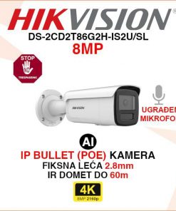 HIKVISION 4K AI IP KAMERA S AKTIVNOM OBRANOM DS-2CD2T86G2H-IS2U/SL
