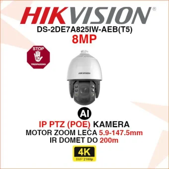HIKVISION 4K AI IP PTZ KAMERA S 25X ZUMIRANJEM DS-2DE7A825IW-AEB(T5)