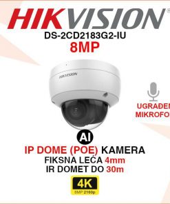 HIKVISION 4K ANTIVANDAL ACUSENSE IP POE KAMERA DS-2CD2183G2-IU