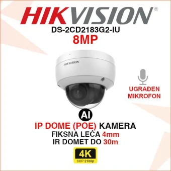 HIKVISION 4K ANTIVANDAL ACUSENSE IP POE KAMERA DS-2CD2183G2-IU