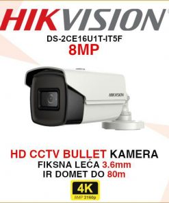 HIKVISION 4K BULLET KAMERA S DOMETOM U MRAKU 80m DS-2CE16U1T-IT5F